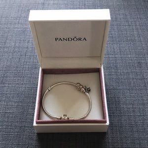 Pandora Charm Bracelet (Grad Cap and Heart Charms)